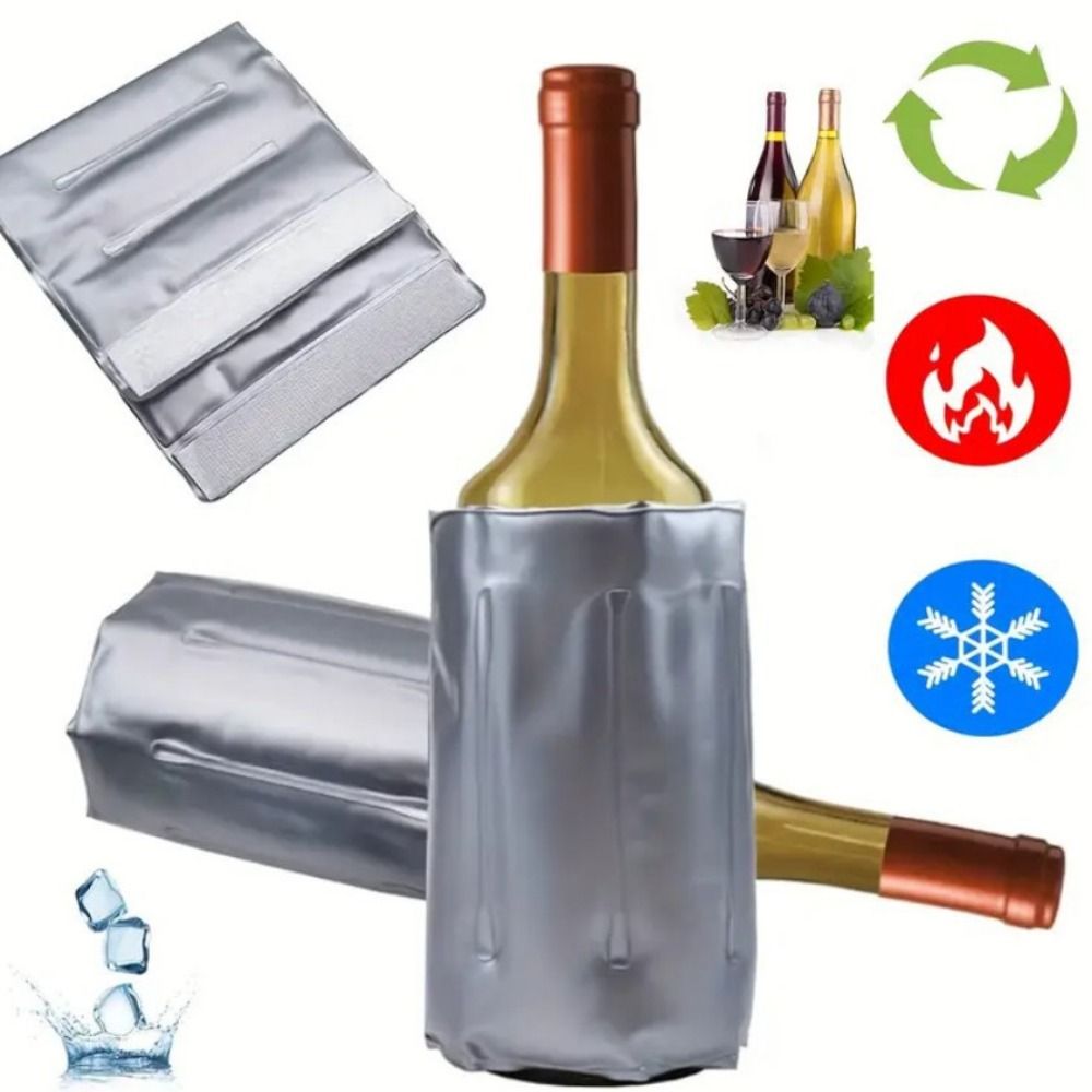 Wine Chiller Sleeve - Wielorazowa torba termoizolacyjna na wino, szara,