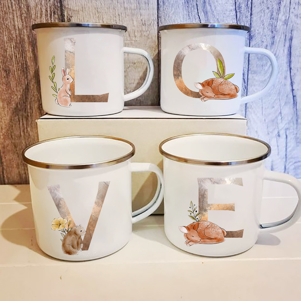 Wine Beer Best - Alphabet Animal Print Enamel Coffee Tea