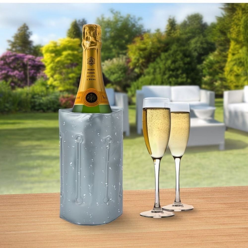 Wine Chiller Sleeve - Wielorazowa torba termoizolacyjna na wino, szara,