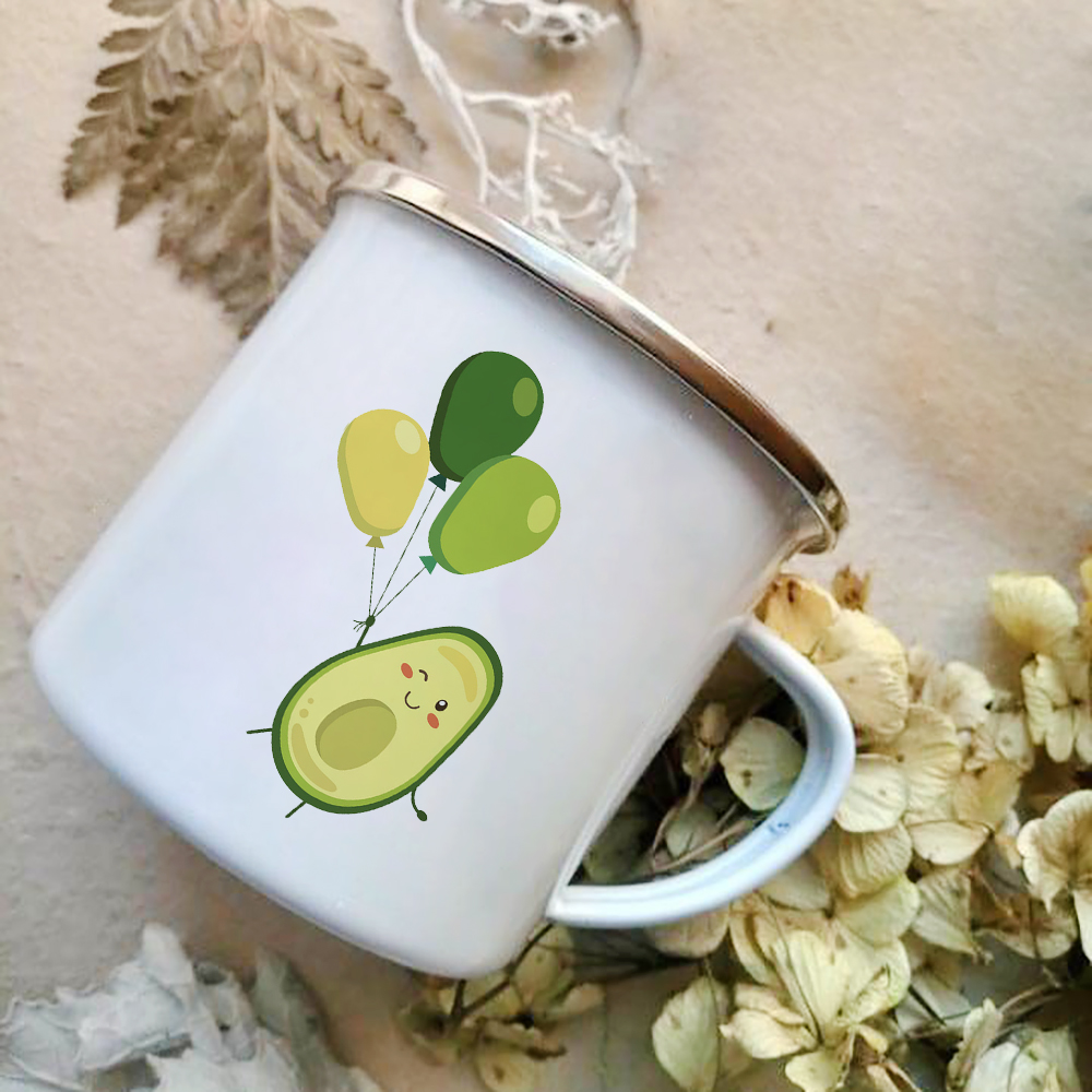 Cartoon Avocado Print emalia k – Wine Beer Best recenzja i cena